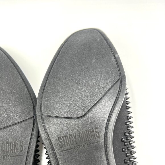 Stacy Adams Mens Size‎ 7.5 7.5M Sabre Black Spiked Studded Slip On Loafers Shoes